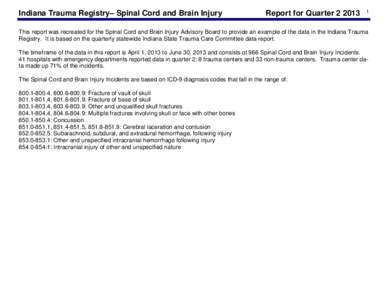 Indiana Trauma Registry– Spinal Cord and Brain Injury  Report for Quarter[removed]