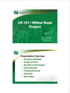 USWillow Road Project TA Board Meeting February 4, 2016 Agenda Item 12b