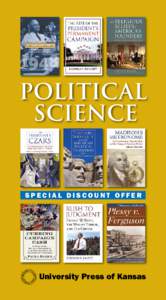POLITICAL SCIENCE Special Discount Offer  University Press of Kansas
