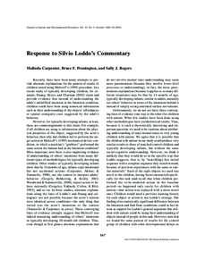 qxd:40 AM Page 547  Journal of Autism and Developmental Disorders, Vol. 33, No. 5, October 2003 (© 2003) Response to Silvio Loddo’s Commentary Malinda Carpenter, Bruce F. Pennington, and Sally J. Roge