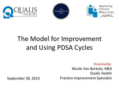 The Model for Improvement and Using PDSA Cycles