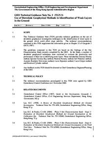 Geotechnical Engineering Office, Civil Engineering and Development Department The Government of the Hong Kong Special Administrative Region GEO Technical Guidance Note No. 3 (TGN 3) Use of Downhole Geophysical Methods in