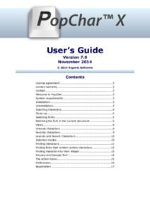 opChar™ X User’s Guide Version 7.0  November 2014  © 2014 Ergonis Software
