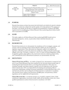 Requiremets for Essential Documents at Clinical Research Sites Conducting DAIDS Runded and/or Sponsored Clinical Trials