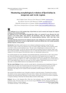 Monitoring morphological evolution of fjord deltas in temperate and Arctic regions Hughes Clarke et al., 2009  Monitoring morphological evolution of fjord deltas in