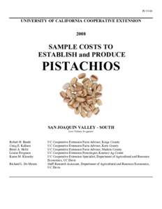 Sample Costs to Establish and Produce Pistachios