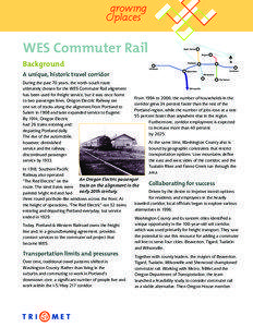 WES Commuter Rail Fact Sheet