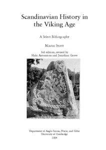 %c%bSCANDINAVIAN HISTORY IN THE VIKING AGE%b