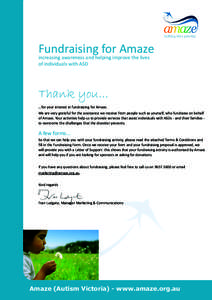 Fundraising for Amaze increasing awareness and helping improve the lives of individuals with ASD