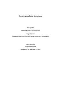 Reasoning / Cognition / Behavioural sciences / Mental processes / Cognitive psychology / Inference / Psychology of reasoning / Reason / Mental model / Mind / Science / Ethology