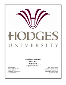 Graduate Bulletin[removed]Volume 11 September 8, 2011 Naples Campus 2655 Northbrooke Drive