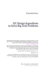 101 Design Ingredients to Solve Big Tech Problems