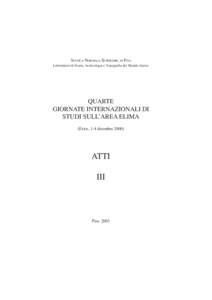 SCUOLA NORMALE SUPERIORE DI PISA Laboratorio di Storia, Archeologia e Topografia del Mondo Antico