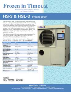 Frozen in Time Ltd. Manufacturers of Freeze Drying Machines and Vacuum Cold traps HS-3 & HSL-3