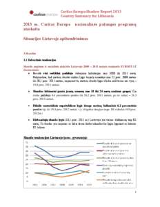 Caritas Europa Shadow Report 2013 Country Summary for Lithuania 2013 m. Caritas Europa ataskaita