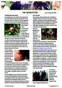 Patient Voices THE NEWSLETTER Issue 5, September[removed]Transformation and change
