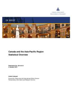 Canada and the Asia-Pacific Region Statistical Overview Publication No[removed]E 6 January 2014