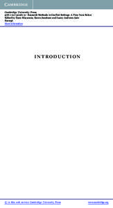 Cambridge University Press9 - Research Methods in Conflict Settings: A View from Below Edited by Dyan Mazurana, Karen Jacobsen and Lacey Andrews Gale Excerpt More information