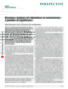 Erroneous analyses of interactions in neuroscience: a problem of significance