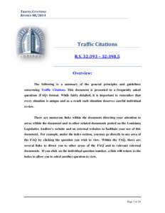 TRAFFIC CITATION FAQ                                                                                                                             [removed]