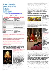 St Mary Magdalen Upper North Street Brighton BN1 3FHWebsite:http://stmarymagdalenbrighton.org/