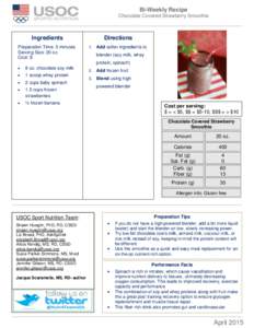 Bi-Weekly Recipe Chocolate Covered Strawberry Smoothie Directions Directions