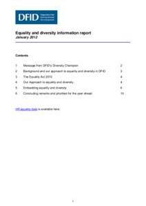 DFID Equality and Diversity Report 2012