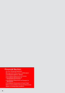 Financial Section Six-Year Financial Summary Management’s Discussion and Analysis  Consolidated Balance Sheets  Consolidated Statements of Income  Consolidated Statements of