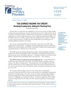 Political economy / Minimum wage / Economic policy / Center on Budget and Policy Priorities / Income tax in the United States / Federal Insurance Contributions Act tax / Tax credit / Oregon Center for Public Policy / Taxation in the United States / Earned income tax credit / Public economics