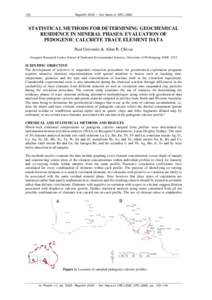 Statistical Methods for Determining Geochemical Phase Relationships