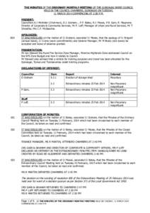 THE MINUTES OF THE ORDINARY MONTHLY MEETING OF THE GUNDAGAI SHIRE COUNCIL HELD IN THE COUNCIL CHAMBERS, GUNDAGAI ON TUESDAY, 11 MARCH 2014 COMMENCING AT 2:00 P.M. PRESENT: Councillors A.J McAlister (Chairman), D.J. Graha