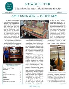 Newsletter of the American Musical Instrument Society, Vo1. 40, No.2 (Fall 2011)