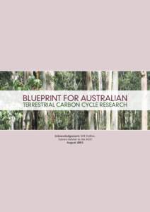 BLUEPRINT FOR AUSTRALIAN TERRESTRIAL CARBON CYCLE RESEARCH Acknowledgement: Will Steffen, Science Adviser to the AGO August 2005