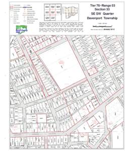 County Boundary  Tier 78 Range 03 Section 33 SE SW Quarter Davenport Township