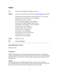 REPORT  TO: Southern New Hampshire Planning Commission