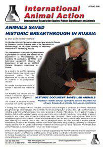 SPRING[removed]International Association Against Painful Experiments on Animals