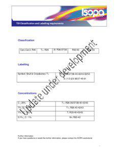 TDI Classification and Labelling requirements  Classification