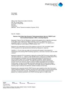 RGMay 2009 Office of the Telecommunications Authority 29/F Wu Chung House 213 Queen’s Road East