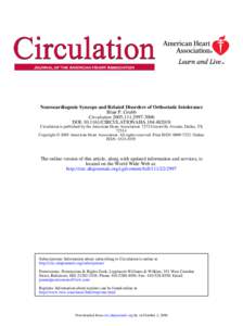 Neurocardiogenic Syncope and Related Disorders of Orthostatic Intolerance Blair P. Grubb Circulation 2005;111;[removed]DOI: [removed]CIRCULATIONAHA[removed]Circulation is published by the American Heart Association. 7