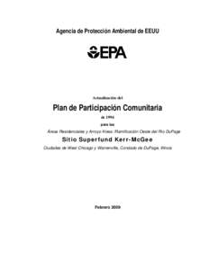 Plan de Participación Comunitaria, de 1994, para las Áreas Residenciales y Arroyo Kress /Ramificación Oeste del Río DuPage Sitio Superfund Kerr-McGee, febrero 2009