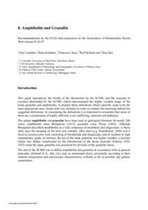 Towards a unified nomenclature in metamorphic petrology: