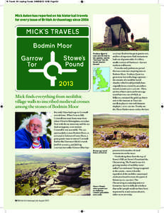 15 Travels 131 JulyAug:Travels[removed]:58 Page 54  Mick Aston has reported on his historical travels for every issue of British Archaeology since[removed]Trethevy Quoit in