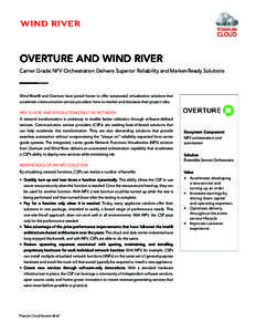 TITANIUM  CLOUD OVERTURE AND WIND RIVER Carrier Grade NFV Orchestration Delivers Superior Reliability and Market-Ready Solutions