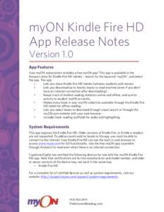 Kindle Fire HD app - Release Notes