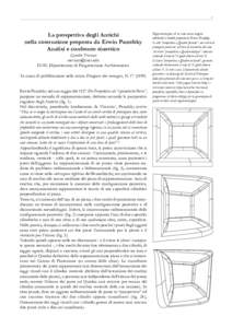 1  La prospettiva degli Antichi nella costruzione proposta da Erwin Panofsky Analisi e confronto sinottico Camillo Trevisan