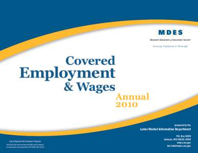 Increasing Employment in Mississippi  Covered Employment