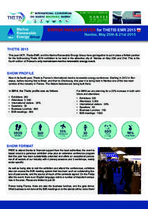 Marine Renewable Energy Group BRITISH PAVILION OFFER for THETIS EMR 2015 Nantes, May 20th & 21st 2015