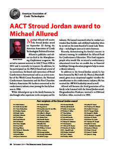 American Association of Candy Technologists AACT Stroud Jordan award to Michael Allured M
