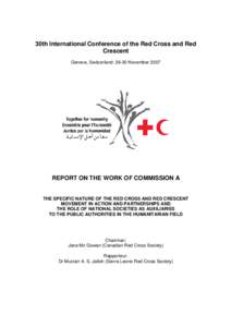 Medicine / International Committee of the Red Cross / Malaysian Red Crescent Society / Canadian Red Cross / British Red Cross / Finnish Red Cross / Magen David Adom / Syrian Arab Red Crescent / Cyprus Red Cross / International Red Cross and Red Crescent Movement / Humanitarian aid / Structure