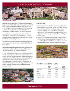 About Beaumont Health System  Beaumont Hospital, Royal Oak